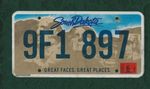 9F1-897 SOUTH DAKOTA, American Licence Plate 12"x6"