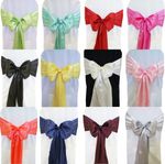 1 30 10 50 100 Satin Sashes Chair Cover Bow Sash WIDER FULLER BOWS Wedding Party