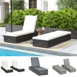 Garden Rattan Recliner Lounger Furniture Sun Lounger Recliner Bed
