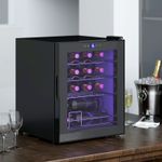 16 Bottle Wine Fridge with Quiet Operation, Freestanding Wine Cooler, Black