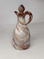 Victorian c1880 Slag Glass Decanter Marbled Agate Glass Stopper Antique
