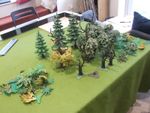 Large number of Schleich trees, armatures and foliage