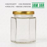 72x196ml (7oz approx) Hexagonal Jam Jars Storage Preserve Pickles Mini Jars Lid
