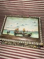 Antique Folk Art She’ll Sailor Valentine Glass Lid 