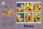 Pluto Stamp Dog Disney Mickey Cartoon Souvenir Sheet of 6 Stamps Mint NH