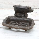 Vintage Cast Iron Pig Soap Dish - Rustic Farmhouse Decor