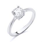 925 Sterling Silver 1.50ct Simulated Diamond Solitaire Engagement Ring size K-S