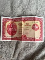 Two Irish Lady Lavery £20 pound note low serial number never used 