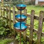 Metal Bird Bath Bird Water Dispenser Garden Rain Catcher Bird Feeding Station UK
