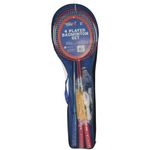 Kids 4 Player Badminton Set With Net And Poles 4 Rackets 3 Shuttlecocks Game Set