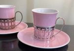 Mappin&Webb Solid Sterling Silver Coffee Cup Holders X 2 Shelley Cups&saucers