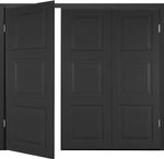 New Side hinged Garage Door Georgian 7ft wide x 7ft high Small door Left - Black