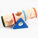 Hamster Wooden toy Seesaw Porous design rainbow bucket interesting pet products
