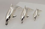 Mark Houghton Sterling Silver 3 x Dolphin / Dolphins Miniatures Figurine Set