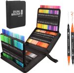120 Colors Acrylic Paint Markers,Dual Brush Tip Dual Colors Acrylic Paint Pens