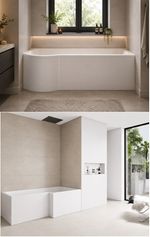 Bath Side Panel L Shaped or P Shaped Bathroom End Bath tub White