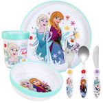 Frozen Kids 6 Piece Dinnerware Cutlery Set - Plate/Bowl/Cup/Knife/Fork/Spoon