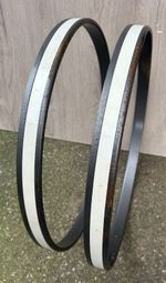 22'' Vintage PREMIER Bass Drum Hoops White inlay (PAIR)