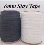 🇬🇧6mm Sew In Stay Tape,Hanging Loop Tape, Seam Reinforcement, Black Or White