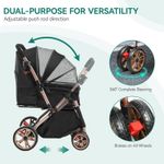 Pet Stroller Dog Cat Pushchair Foldable 4 Wheel Reversible All Terrain