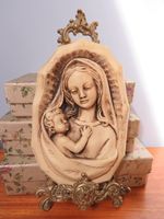 Devatrend Another World Madonna Child Beige Vintage Ceramic Wall Plaque Bust