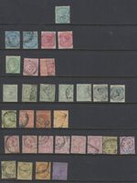 Jamaica Stamps: 1860-1905 SG1, 7/10, 16/23, 27/29, 46a,47a,56  CV £81.70
