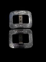 Pair of Antique William Robb Ballater Silver Buckles 49mm X 35mm - 1921
