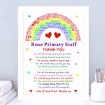 Teacher Thank You Gifts Personalised Rainbow Nursery End of Year Star Poem Gift