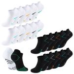 Mens 10 Pack Trainer Liner Socks Sports Gym Running Cushioned Socks Size 6-11