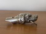 Silver Dog’s Whistle In Shape Of Dog’s Head