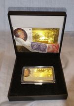 Queen Elizabeth II Diamond Jubilee Silver Gold Bar Retro COA Box Coin Old Stamps