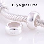 Solid 925 Sterling Silver Charm Stopper Bead fit European Bracelet 