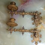 Victorian Brass Pair Wall Sconces Candle Holders Antique Original Pre-1890