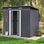 Metal Garden Shed 8 X 4ft Outdoor Yard Storage Tool House WITH FREE BASE & VENT