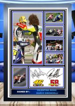 (358)  valentino rossi & marco simoncelli signed photograph unframed/framed @@@@