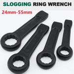 Ring Slogging Wrench 45# Steel Rust Prevent Single Ring Box End Striking Spanner