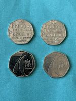 UK 50p Coin Lot x4 2005 & 2022 Elizabeth II (1952–2022) Ungraded