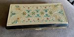VTG Rare 1950’s Musical Travel Make Up Compact Gold Tone & Enamel  15 X 8 Cms 
