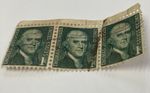 Thomas Jefferson Three (3) One (1) cent Postage Stamps Green Rare