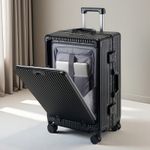 20Inch Carry On Suitcase Computer Bag Compartment Travel Case  Luggage (Black)