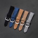 High Quality Suede Genuine Leather Watch Band Straps Mens Quick Release 20 22mm