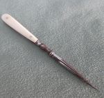 Antique Sewing Stiletto Awl Victorian Carved Bone Bovine Species Needlework B