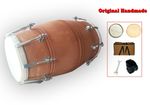 Professional Tunable Dholak 17” Nut Bolt | Handmade Indian Folk Drum with Bag
