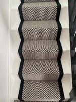 Carpet Stair Runner | 13 Steps | Herringbone Black & White| 6.00m x 0.60m 