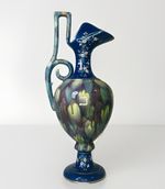 Antique 19th Century French Tergnier Auguste Mouzin Enamelled Ewer / Jug / Vase