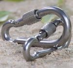 Large CARABINER CLIPS with SCREW LOCK | Heavy Duty STAINLESS STEEL Hooks