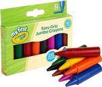 Crayola - My First Jumbo Crayons Easy Grip Chunky Colouring Art - 8-Pack