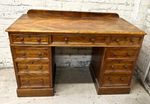 Antique Victorian Satin Birch Twin Pedestal Desk (Can Deliver)