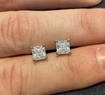 2.0 Carat Lab Created Diamond Solitaire Stud Earrings Platinum Plated 925