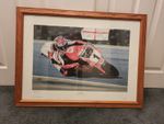 Framed Carl Fogarty Print, Scratchin' by Gareth "Gruff" Jones 78cm x 58cm